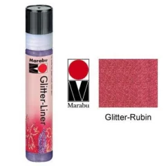 Barva v plastenki - Glitter liner 25ml rubinasto rdeča 180309538