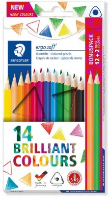 Barvice ERGOSOFT ABS 12/1 +2 x neon Staedtler