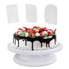 Vrtljivi krožnik za torte + 3 lopatke za dekoracijo 28cm