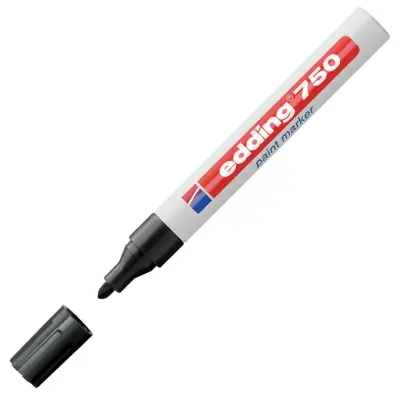 MARKER PAINT Z LAKOM ČRN EDDING 750 2-4 mm