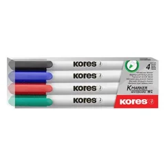 Kores Marker za belo tablo, komplet, tanki 4 kos