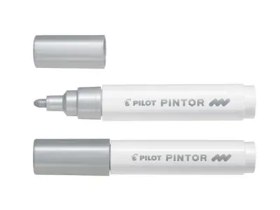 Pilot Marker Pintor  MEDIUM, Metal srebrn SW-PT-M-SI 6 KOS