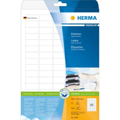 ETIKETE 35,6 x 16,9 mm SUPERPRINT HERMA 4336  25/1