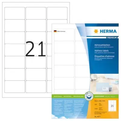 ETIKETE 63,5 x 38,1 mm 4677 SUPERPRINT HERMA 100/1