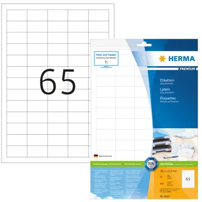 ETIKETE 38,1 x 21,2 mm 8629 SUPERPRINT HERMA 10/1