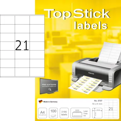 ETIKETE 70 x 41 mm 8707 UNIVERZALNE TOPSTICK HERMA 100/1