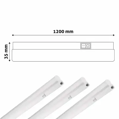 3x 120cm integrirana podelementna T5 LED svetilka 14W 1180lm PVC nevtralno bela 4000K