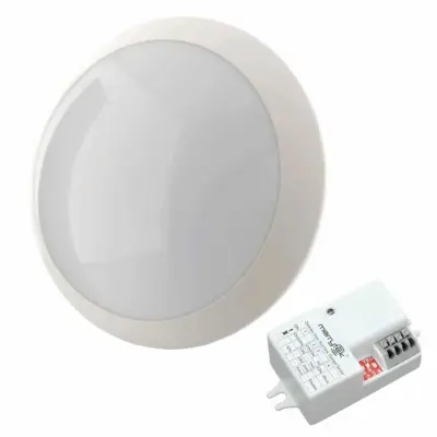 Vodotesna LED plafoniera IP66 15W nevtralno bela 4000K z mikrovalovnim senzorjem gibanja