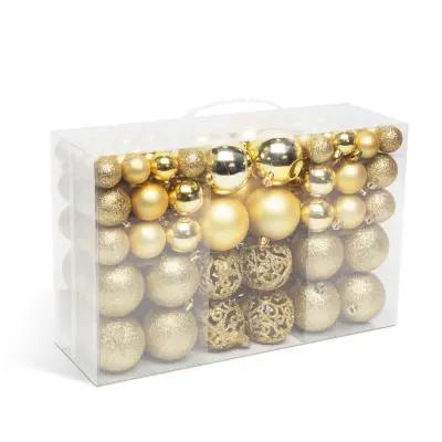 Set za okrasitev božičnega drevesca - kroglice - 100 kosov / paket - zlata
