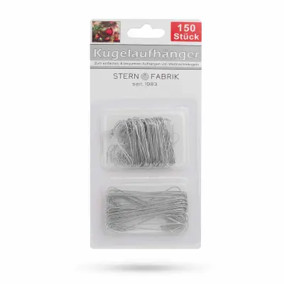 Obešalniki za božične okraske srebrni 150 kos