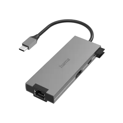 HAMA Multiport, 5 vrat, 2 x USB-A, USB-C, HDMI™, LAN/Ethernet USB-C Hub