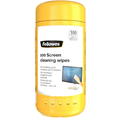 Fellowes krpice v etuiju za čiščenje vseh vrst zaslonov, 100 kos