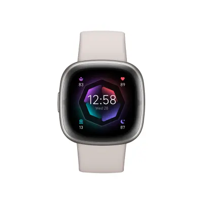 FITBIT Sense 2 Lunar White/Platinum Aluminum pametna ura