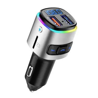 Avtomobilski FM oddajnik bluetooth 5.0 in polnilec 12-24V 2x USB 3.0