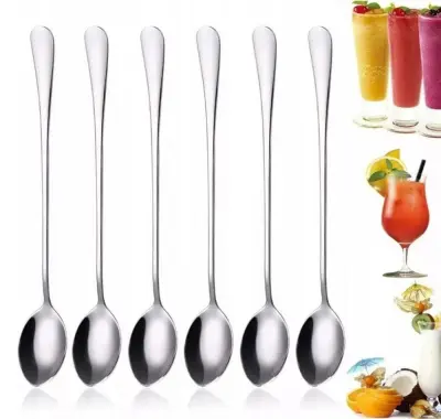 Set 6 inox dolgih desertnih žličk 19cm