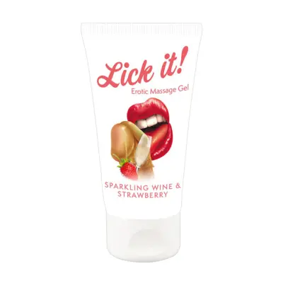 Masažni gel Lick it!  Jagoda s penečim vinom 50ml (R625744)