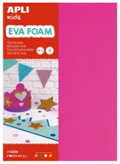 Apli Eva pena fluor. rumena, zelena, oranžna, roza A4, 4  kos