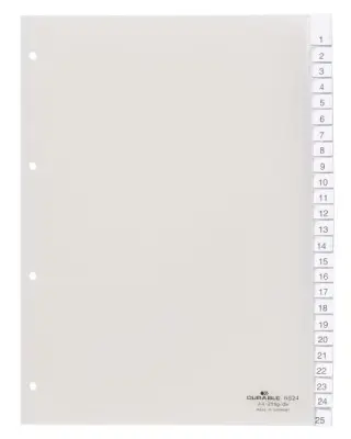 Durable Ločilni listi A4 1/25 (6824)