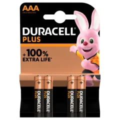DURACELL PLUS 100% Extra Life* AAA MN 2400 BL/4  //  LR-03  alkalna baterija