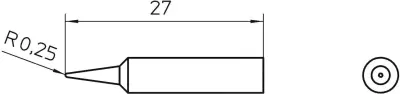 Spajkalna konica\, okrogla Weller XNT 1 velikost konice 0.5 mm vsebuje 1 kos