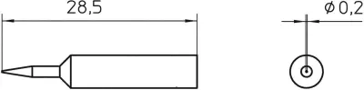 Spajkalna konica\, okrogla Weller XNT 1S velikost konice 0.2 mm vsebuje 1 kos
