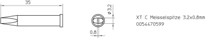 Spajkalna konica v obliki dleta Weller XT-C velikost konice 3.2 mm vsebuje 1 kos
