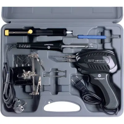 Spajkalnik-komplet\, 230 V 100 W TOOLCRAFT SK 3000 s ponikljano spajkalno konico\, vklj. spajkalno pištolo\, vklj. z odlagalnikom\,