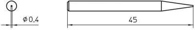 Spajkalna konica\, v obliki konice Weller 4SPI15210-1 velikost konice 0.4 mm vsebuje 1 kos