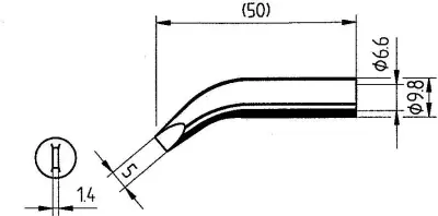 Ersa 0832RD spajkalna konica dletasta oblika\, ukrivljena   Vsebina\, količina\, vsebina količinskih enot na prodajno enoto 1 kos