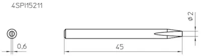 Spajkalna konica v obliki dleta Weller 4SPI15211-1 velikost konice 2 mm vsebuje 1 kos