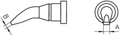 Spajkalna konica okrogle oblike\, upognjena Weller LT-AX velikost konice 1.6 mm vsebuje 1 kos