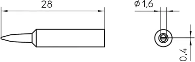 Spajkalna konica v obliki dleta Weller XNT A velikost konice 1.6 mm vsebuje 1 kos