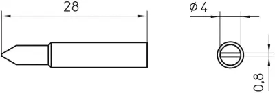 Spajkalna konica v obliki dleta Weller XNT D velikost konice 4 mm vsebuje 1 kos