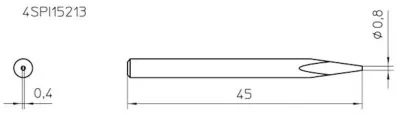 Spajkalna konica\, v obliki konice Weller 4SPI15213-1 velikost konice 0.8 mm vsebuje 1 kos