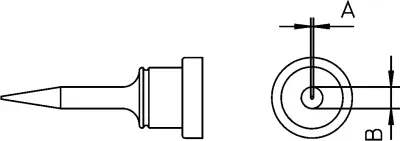 Spajkalna konica okrogle oblike\, dolga Weller LT-1S velikost konice 0.2 mm vsebuje 1 kos