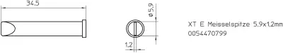 Spajkalna konica v obliki dleta Weller XT-E velikost konice 5.9 mm vsebuje 1 kos