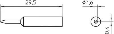 Spajkalna konica v obliki dleta Weller XNT 6 velikost konice 1.6 mm vsebuje 1 kos