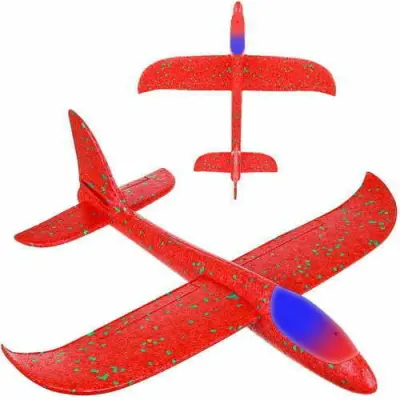 Rdeče LED letalo iz stiropora 49cm