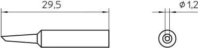 Spajkalna konica okrogle oblike\, prirezana 45° Weller XNT 4 velikost konice 1.2 mm vsebuje 1 kos