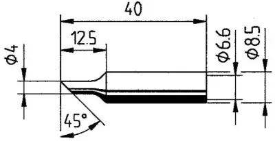 Ersa 0832NDLF spajkalna konica poševno odrezana Velikost konice 4 mm  Vsebina\, količina\, vsebina količinskih enot na prodajno enoto 1 kos