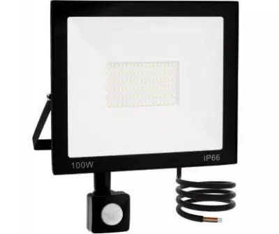 LED 100W reflektor črn 6500K IP66 + senzor gibanja