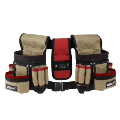 Montažni pas za orodje + žep za kladivo 16 žepov