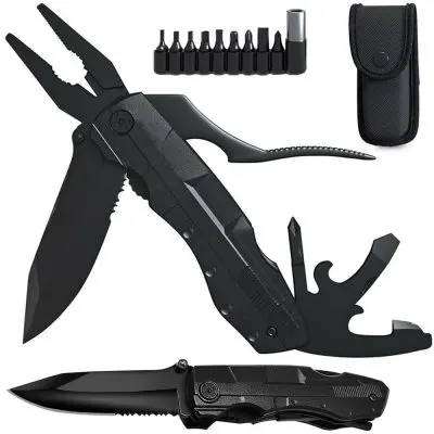 20v1 večnamenski inox žepni nož v torbici