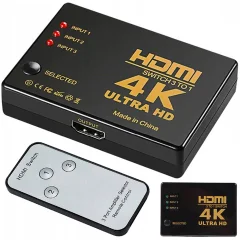 Preklopni razdelilnik HDMI ULTRA HD 4K delilnik spliter + daljinec