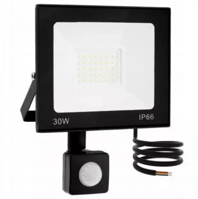 LED 30W reflektor črn 6500K IP66 + senzor gibanja