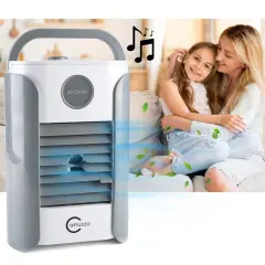 Akumulatorska prenosna klimatska naprava 3v1 bluetooth zvočnik 250ml