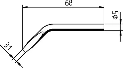 Ersa 0032JD spajkalna konica dletasta oblika, ukrivljena Velikost konice 3.1mm Vsebina, količina, vsebina količinskih enot na prodajno enoto 1 kos