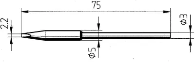 Ersa 0212FDLF spajkalna konica dletaste oblike\, ravna Velikost konice 2.20 mm  Vsebina\, količina\, vsebina količinskih enot na prodajno enoto 1 kos