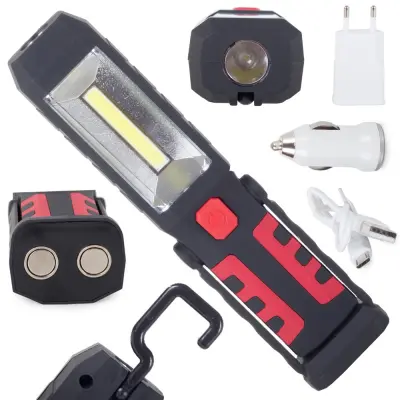 3v1 LED akumulatorska delavniška svetilka COB + power bank
