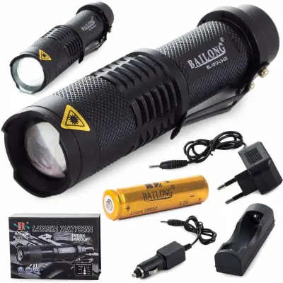 5v1 alu akumulatorska LED ročna svetilka CREE zoom XM-L T6 400m